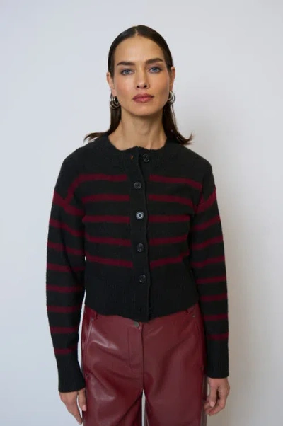 Central Park West Marley Striped Cardigan In Multi