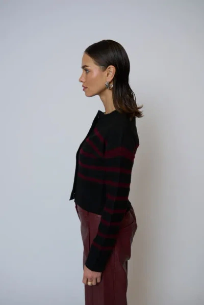 Central Park West Marley Striped Cardigan In Multi