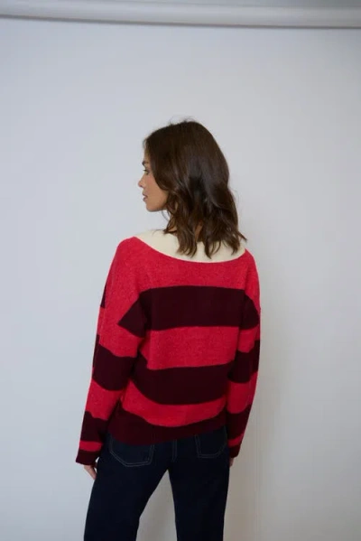 Central Park West Marley Striped Rugby Sweater In Multi