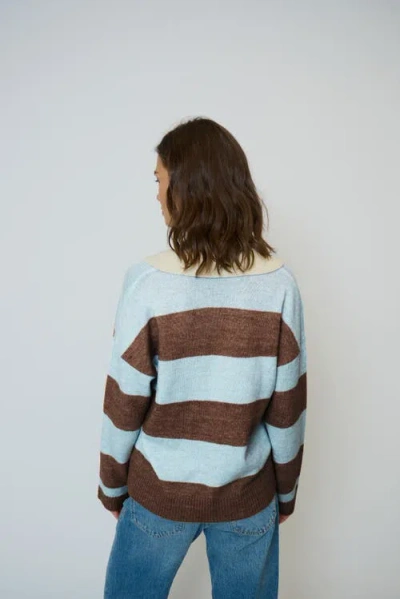 Central Park West Marley Striped Rugby Sweater In Multi