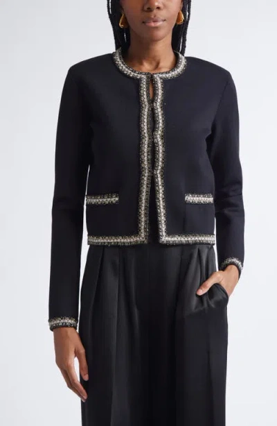 St John St. John Helen Braided Trim Knit Jacket In Multi