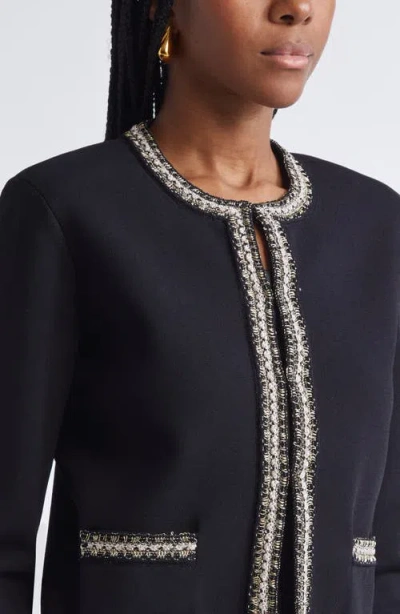 St John St. John Helen Braided Trim Knit Jacket In Multi