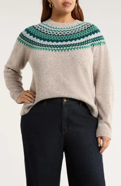 Seasalt Cornwall Gurnard's Head Fair Isle Lambswool Blend Crewneck Sweater In Multi