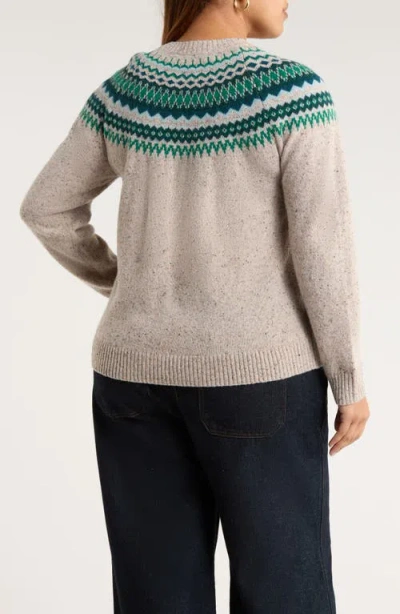 Seasalt Cornwall Gurnard's Head Fair Isle Lambswool Blend Crewneck Sweater In Multi