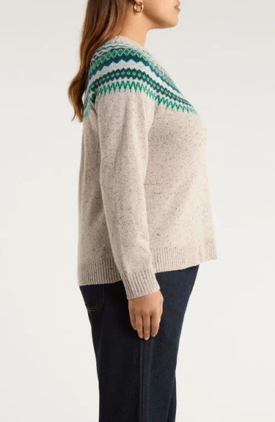 Seasalt Cornwall Gurnard's Head Fair Isle Lambswool Blend Crewneck Sweater In Multi