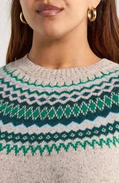Seasalt Cornwall Gurnard's Head Fair Isle Lambswool Blend Crewneck Sweater In Multi