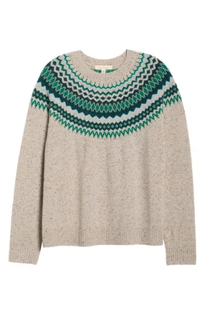 Seasalt Cornwall Gurnard's Head Fair Isle Lambswool Blend Crewneck Sweater In Multi