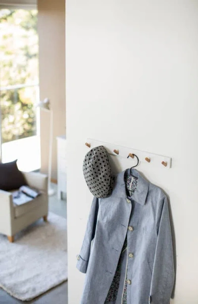 Yamazaki Wall Mounted Coat Rack In White