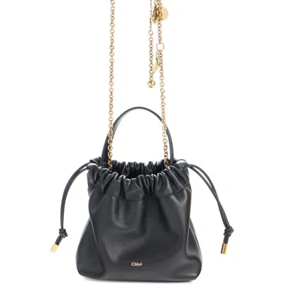 Chloé Mini Icons Leather Shoulder Bag In Black