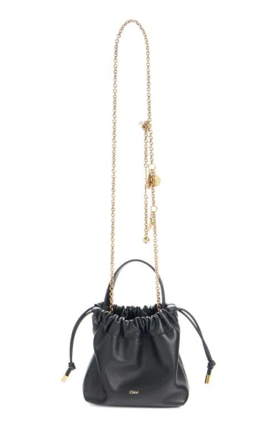 Chloé Mini Icons Leather Shoulder Bag In Black