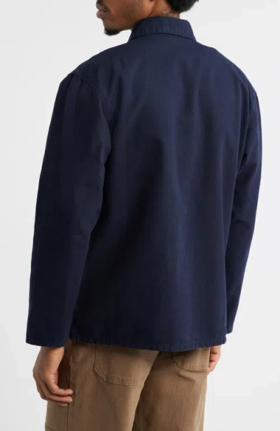Service Works Organic Cotton Button-up Chore Coat In Blue
