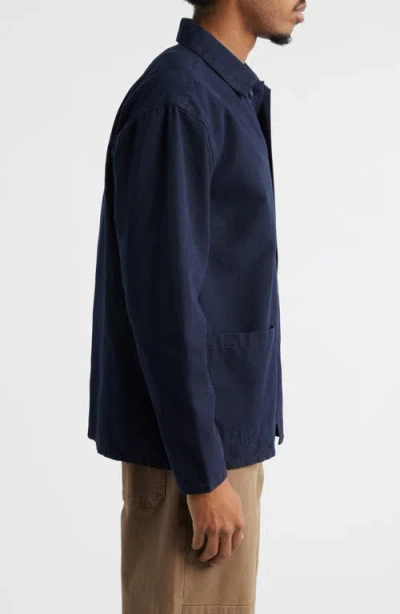 Service Works Organic Cotton Button-up Chore Coat In Blue