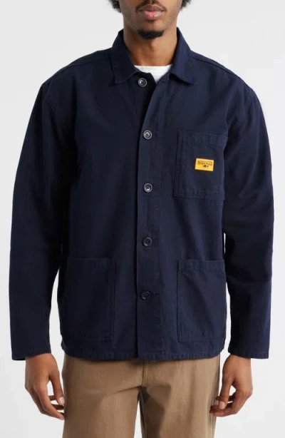 Service Works Organic Cotton Button-up Chore Coat In Blue
