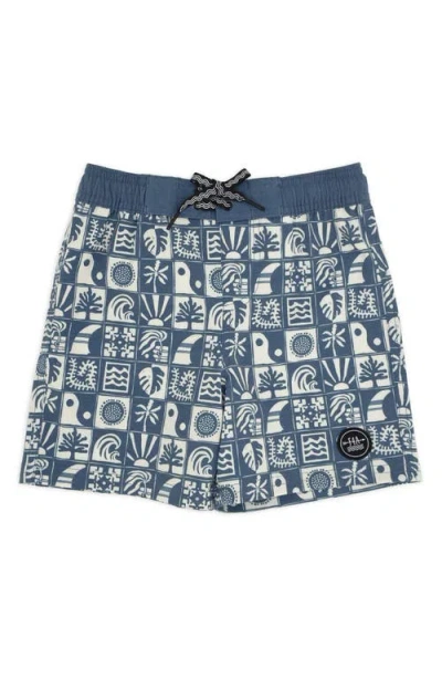 Feather 4 Arrow Kids' Print Board Shorts In Blue
