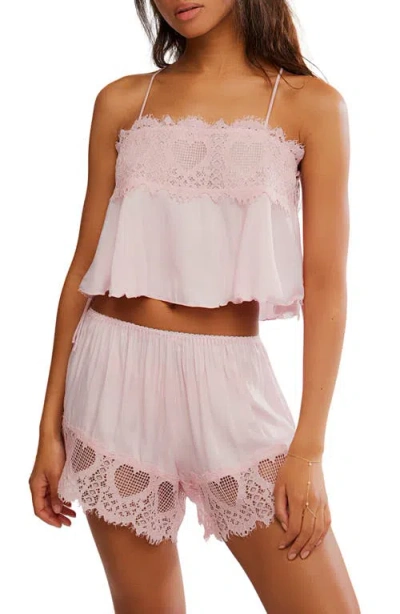 Free People Sweet Love Crop Pajama Camisole In Pink