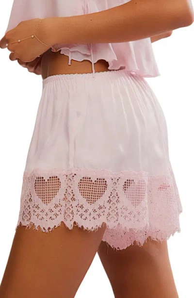 Free People Sweet Love Boxer Shorts In Pink