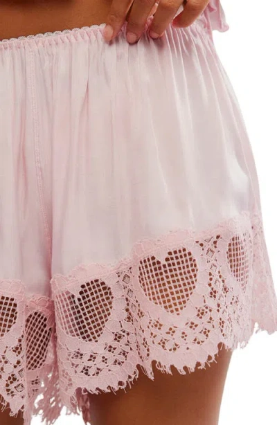 Free People Sweet Love Boxer Shorts In Pink