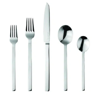 Mepra Stile By Pininfarina Flatware Set With Steak Knife In Silver
