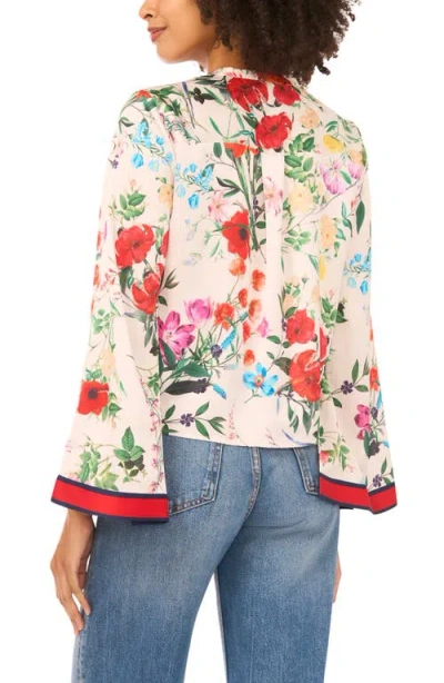 Vince Camuto Tie Front Flare Sleeve Shirt In Neutral