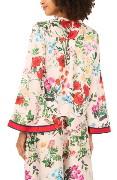 Vince Camuto Tie Front Flare Sleeve Shirt In Neutral