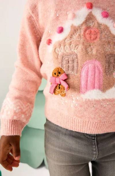 Next Kids' Gingerbread House Sweater In Pink
