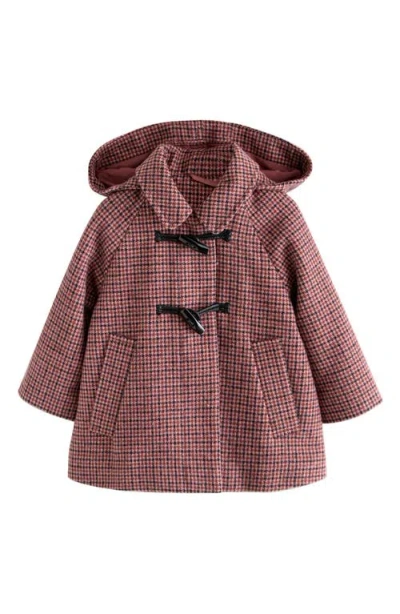 Next Kids' Hooded Houndstooth Coat In Pattern