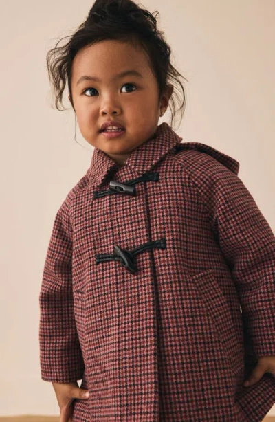 Next Kids' Hooded Houndstooth Coat In Pattern