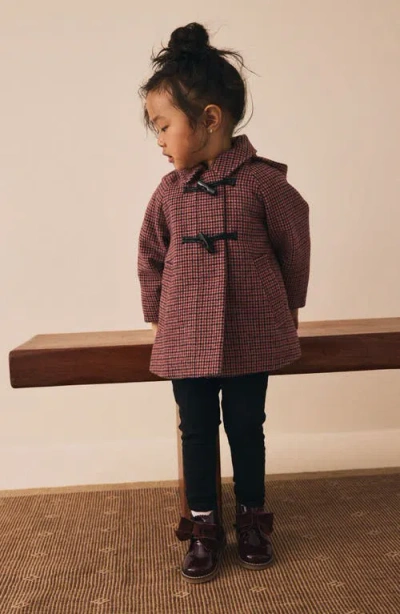 Next Kids' Hooded Houndstooth Coat In Pattern