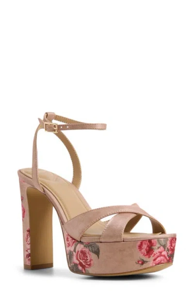 Aldo Rosine Ankle Strap Platform Sandal In Animal Print