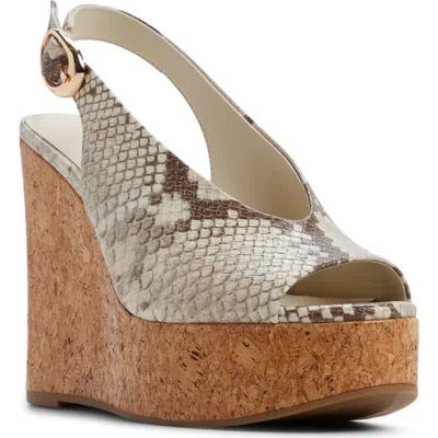 Aldo Tatianah Platform Wedge Sandal In Brown