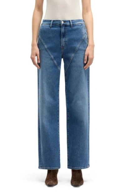 Seven Stovepipe Straight Leg Jeans In Blue