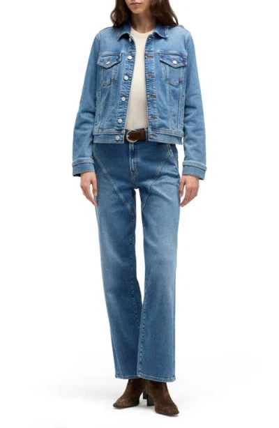 Seven Stovepipe Straight Leg Jeans In Blue