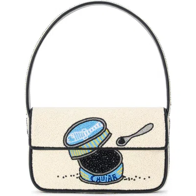 Staud Beaded-firework Shoulder Bag In Neutral