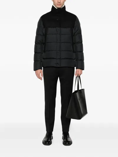 Herno Panelled Padded Coat In Black