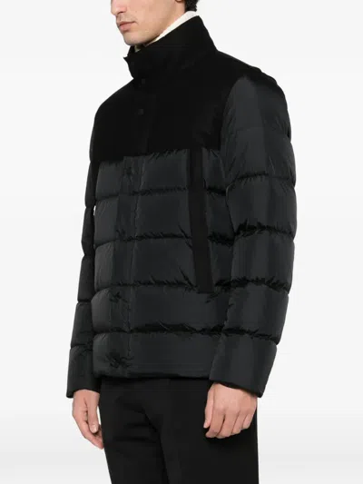 Herno Panelled Padded Coat In Black