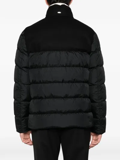 Herno Panelled Padded Coat In Black
