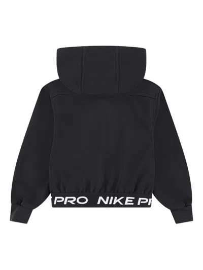 Nike Girls Np Essentials Zip Up Top In Black