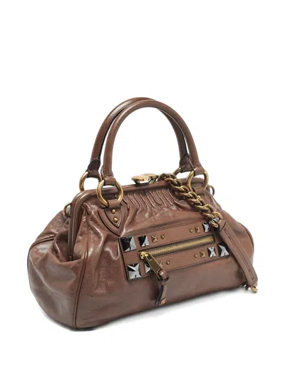 Pre-owned Marc Jacobs Stam Stud-embellishments Shoulder Bag In Brown