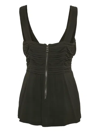 Pre-owned Burberry Draped-design Zip-fastening Top In Black