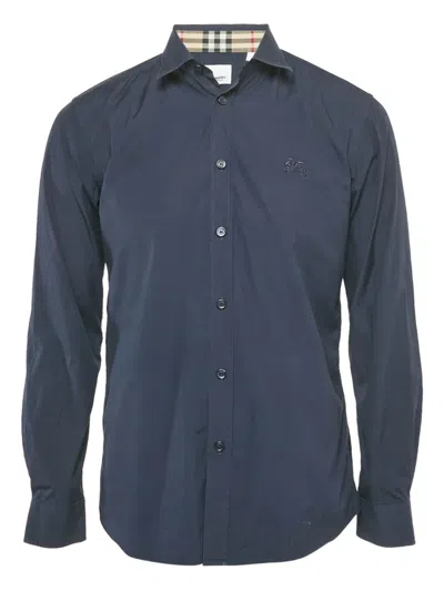 Pre-owned Burberry Nova Check Cotton Shirt In Blue