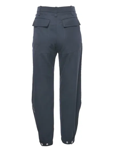 Pre-owned Chloé Gabardine Straight-leg Trousers In Blue