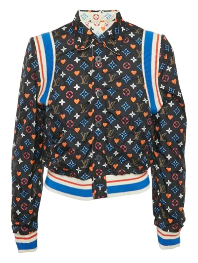 Pre-owned Louis Vuitton Monogram-pattern Bomber Jacket In Black