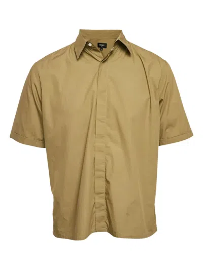 Pre-owned Fendi Short-sleeve Cotton Shirt In Green