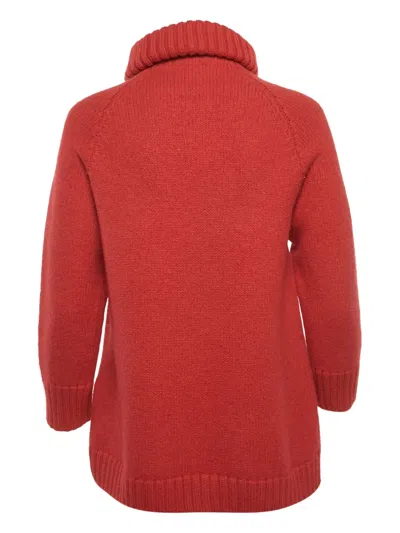 Pre-owned Fendi Logo-detail High-neck Sweater In Red