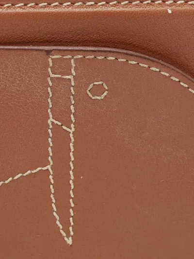 Pre-owned Hermes 2023 Walrus Magsafe Leather Stitched Wallet In Brown