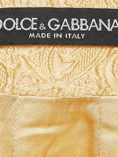 Pre-owned Dolce & Gabbana Jacquard-floral Skirt In Yellow