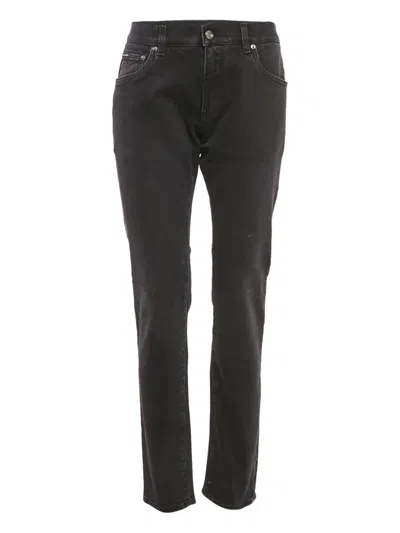 Pre-owned Dolce & Gabbana Slim-fit Jeans In Black