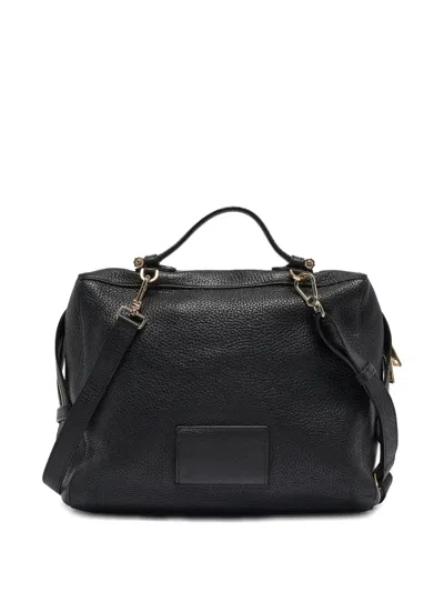 Pre-owned Furla Pebble-leather Satchel Bag In Black