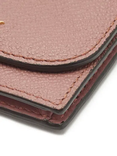 Pre-owned Burberry Logo-lettering Leather Wallet In Pink