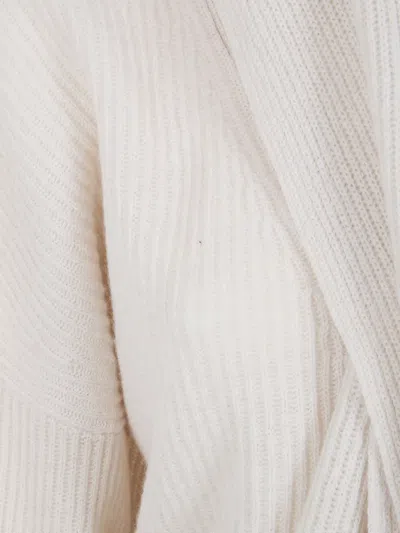 Liviana Conti Lasonne Ribbed Scarf Sweater In Neutral